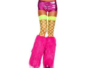Hot Pink & Silver Faux Fur Leg Warmers Hot Pink & Silver Faux Fur Leg Warmers
