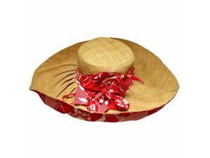Soft Raffia Floppy Hat With Red & White Bow Soft Raffia Floppy Hat With Red & White Bow
