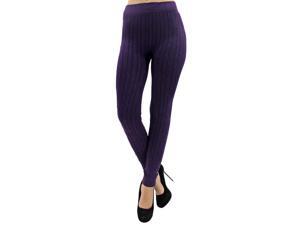 Purple Footless Stretchy Cable Twisted Knit Leggings Tights Purple Footless Stretchy Cable Twisted Knit Leggings Tights