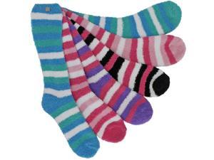 Long Striped Assorted 6 Pack Thick Fuzzy Socks Long Striped Assorted 6 Pack Thick Fuzzy Socks