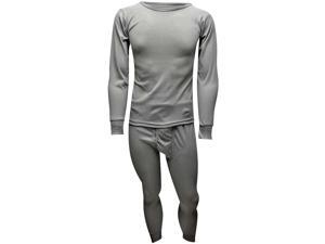 Light Gray Men's Thermal Crew Neck Top & Long Johns Underwear Set Light Gray Men's Thermal Crew Neck Top & Long Johns Underwear Set
