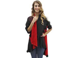 Red & Black Two-Tone Versatile Shawl Wrap Red & Black Two-Tone Versatile Shawl Wrap