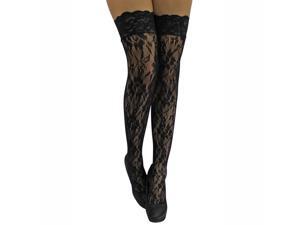 Black Floral Lace Thigh High Stockings Black Floral Lace Thigh High Stockings