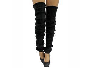 Extra Long Black Thick Slouchy Knit Dance Leg Warmers Extra Long Black Thick Slouchy Knit Dance Leg Warmers