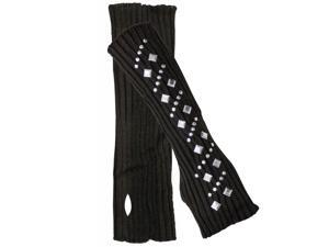 Brown Studded Knit Arm Warmers Brown Studded Knit Arm Warmers