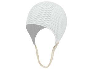 White Textured Latex Rubber Swim Cap With Strap White Textured Latex Rubber Swim Cap With Strap