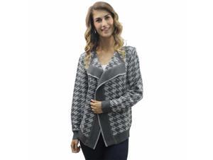 Gray Bold Houndstooth Cardigan Sweater Gray Bold Houndstooth Cardigan Sweater