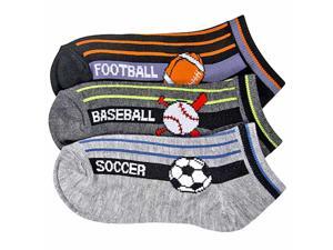 Boys Sports Ball Game Print 3 Pack Ankle Socks Boys Sports Ball Game Print 3 Pack Ankle Socks