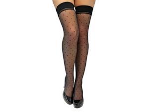 Black Polka Dot Sheer Spandex Nylon Socks Thigh Highs Black Polka Dot Sheer Spandex Nylon Socks Thigh Highs