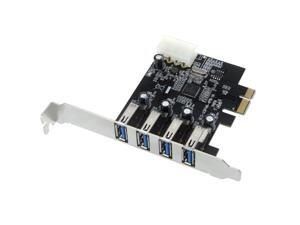 4-Port SuperSpeed USB 3.0 PCI Express Controller Card Adapter 4-pin IDE Power Connector Low Profile 4-Port SuperSpeed USB 3.0 PCI Express Controller Card Adapter 4-pin IDE Power Connector Low Profile