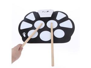 Portable Electronic Roll up Drum Pad Kit Silicon Foldable with Stick Portable Electronic Roll up Drum Pad Kit Silicon Foldable with Stick