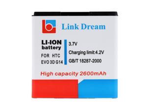 Link Dream 3.7V 2600mAh Rechargeable Li-ion Battery Replacement for HTC EVO 3D / G14 / G18 / G21 Link Dream 3.7V 2600mAh Rechargeable Li-ion Battery Replacement for HTC EVO 3D / G14 / G18 / G21