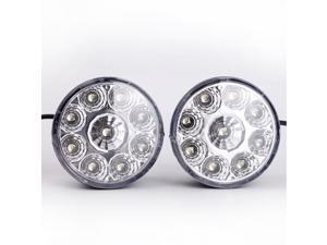 Pair 12V 9-LEDs Round Daytime Driving Running Light DRL Fog Lamp White Pair 12V 9-LEDs Round Daytime Driving Running Light DRL Fog Lamp White