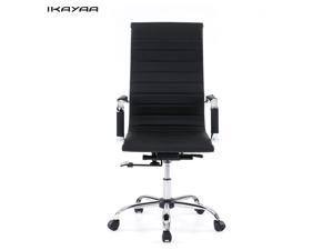 IKAYAA Luxury Ergonomic PU Leather Office Executive Chair Stool Adjustable Swivel High Back Computer Task Office Furniture IKAYAA Luxury Ergonomic PU Leather Office Executive Chair Stool Adjustable Swivel High Back Computer Task Office Furniture