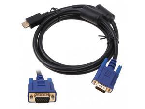 Black HDMI Gold Male to VGA HD-15 Cable 6ft 1.8M Black HDMI Gold Male to VGA HD-15 Cable 6ft 1.8M