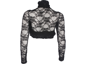 Sheer Floral Stretch Lace Bolero Cover-up Long Sleeve Junior Plus Size Sheer Floral Stretch Lace Bolero Cover-up Long Sleeve Junior Plus Size