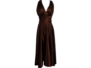 Marilyn Satin Halter Bridesmaid Dress Junior Plus Size Holiday Prom Gown Marilyn Satin Halter Bridesmaid Dress Junior Plus Size Holiday Prom Gown