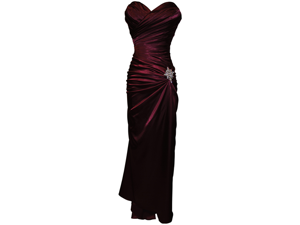 Strapless Long Satin Bandage Gown Bridesmaid Dress Prom Formal Crystal Pin Strapless Long Satin Bandage Gown Bridesmaid Dress Prom Formal Crystal Pin