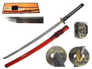 40 1/2 inch Musashi Gold Collection Masaru Series Hand Forged Samurai Sword, Burgundy 40 1/2 inch Musashi Gold Collection Masaru Series Hand Forged Samurai Sword, Burgundy