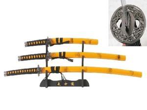 3Pcs Samurai Sword Set, Orange 3Pcs Samurai Sword Set, Orange