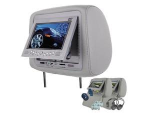Esky® Gray Headrest Pair 7" LCD DVD Monitors USB SD Slot Wireless Video Game Car Package Esky® Gray Headrest Pair 7" LCD DVD Monitors USB SD Slot Wireless Video Game Car Package