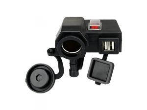 Esky® Waterproof 5V/2.1A Dual USB Output Motorcycle Handlebar Clamp Power Adapter Charger USB Charging System With DC 12V Car Cigarette Lighter Socket - Black Esky® Waterproof 5V/2.1A Dual USB Output Motorcycle Handlebar Clamp Power Adapter Charger USB Charging System With DC 12V Car Cigarette Lighter Socket - Black
