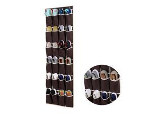 Ohuhu 24 Pocket Door Hanging Holder Over-the-Door Shoe Organiser Storage Rack Wall Hanger Closet Dark Brown Ohuhu 24 Pocket Door Hanging Holder Over-the-Door Shoe Organiser Storage Rack Wall Hanger Closet Dark Brown