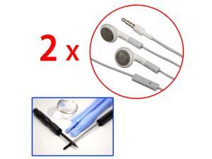2 Pair 3.5mm Stereo Headset w/ Mic for The New iPad 2 &3, iPad Mini, iPhone 4 & 5, iPod Touch & iPod Nano + Free Repair Tool 2 Pair 3.5mm Stereo Headset w/ Mic for The New iPad 2 &3, iPad Mini, iPhone 4 & 5, iPod Touch & iPod Nano + Free Repair Tool