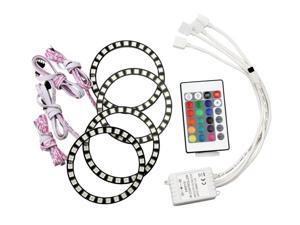 4 x 90MM LED Multi-color RGB 5050 Flashing Angel Eyes Halo Ring Bulbs Remote kit 4 x 90MM LED Multi-color RGB 5050 Flashing Angel Eyes Halo Ring Bulbs Remote kit