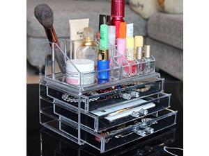 Ohuhu Makeup Cosmetics Organizer Acrylic Transparent 3 Drawers Storage Box Ohuhu Makeup Cosmetics Organizer Acrylic Transparent 3 Drawers Storage Box