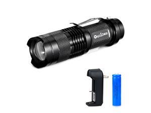OxyLED MD20 LED Flashlight - High-Lumen, Zoom, Waterproof, Focus Adjustable, 50000-Hour Cree LED Torch, Industrial Grade, 14500 Rechargeable Li-ion Battery, Strobe, 2 Mode with Memory OxyLED MD20 LED Flashlight - High-Lumen, Zoom, Waterproof, Focus Adjustable, 50000-Hour Cree LED Torch, Industrial Grade, 14500 Rechargeable Li-ion Battery, Strobe, 2 Mode with Memory
