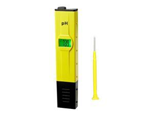 pH Meter 0.01 pH Pocket Size Digital pH Meter ATC 0-50°C (32-122°F) / LCD 0.00-14 pH Measurement Range Pen Tester with Carry Case, Yellow pH Meter 0.01 pH Pocket Size Digital pH Meter ATC 0-50°C (32-122°F) / LCD 0.00-14 pH Measurement Range Pen Tester with Carry Case, Yellow