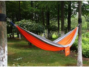 Ohuhu® Portable Nylon Fabric Travel Camping Hammock, 115" Long X 55" Wide, 600-Pound Capacity, Orange & Gray Ohuhu® Portable Nylon Fabric Travel Camping Hammock, 115" Long X 55" Wide, 600-Pound Capacity, Orange & Gray