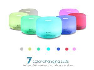 OxyLED 500ml Ultrasonic Cool Mist Humidifier, Aroma Diffuser, Aromatherapy Essential Oil Diffuser, 7 Color Changing LED Nightlights With Quiet Operation - Waterless Auto Shutoff OxyLED 500ml Ultrasonic Cool Mist Humidifier, Aroma Diffuser, Aromatherapy Essential Oil Diffuser, 7 Color Changing LED Nightlights With Quiet Operation - Waterless Auto Shutoff