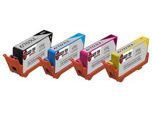 Laser Tek Services® 4PK HP 670XL Replacement Ink Cartridges (1 Black CZ117,1 Cyan CZ118,1 Magenta CZ119,1 Yellow CZ120) Laser Tek Services® 4PK HP 670XL Replacement Ink Cartridges (1 Black CZ117,1 Cyan CZ118,1 Magenta CZ119,1 Yellow CZ120)