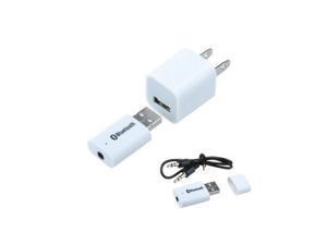 Portable USB Bluetooth Audio Music Streaming Receiver Adapter with 3.5 mm Stereo Output White for PC Speaker iPhone Mp3 + AC Wall Charger Portable USB Bluetooth Audio Music Streaming Receiver Adapter with 3.5 mm Stereo Output White for PC Speaker iPhone Mp3 + AC Wall Charger