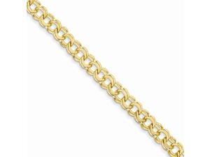 14k Yellow Gold 8in 8in 6.5mm Solid Double Link Charm Bracelet 14k Yellow Gold 8in 8in 6.5mm Solid Double Link Charm Bracelet