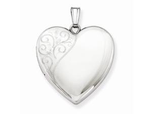 Sterling Silver 24mm Polished Swirl Heart Locket Sterling Silver 24mm Polished Swirl Heart Locket