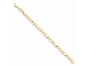 14k Yellow Gold 7in Double Link with Hearts Charm Bracelet 14k Yellow Gold 7in Double Link with Hearts Charm Bracelet