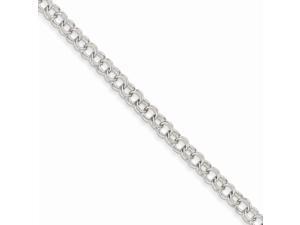 14k White Gold 8in Double Link Charm Bracelet 14k White Gold 8in Double Link Charm Bracelet