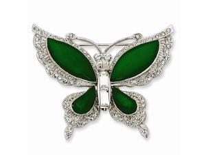 Silvertone Swarovski Synthetic Crystal Simulated Butterfly Pin Silvertone Swarovski Synthetic Crystal Simulated Butterfly Pin