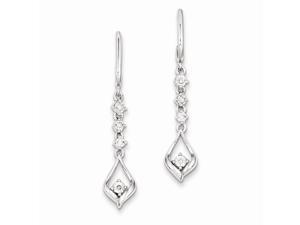 Sterling Silver Rhodium Plated Diamond Post Dangle Earrings. Carat Wt- 0.1ct (1.8IN x 0.3IN ) Sterling Silver Rhodium Plated Diamond Post Dangle Earrings. Carat Wt- 0.1ct (1.8IN x 0.3IN )