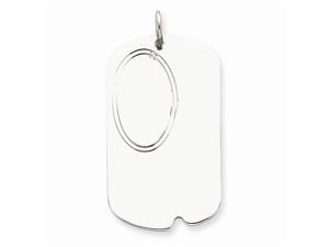 Sterling Silver Engraveable Dog Tag Disc Charm (1.4IN long x 0.8IN wide) Sterling Silver Engraveable Dog Tag Disc Charm (1.4IN long x 0.8IN wide)