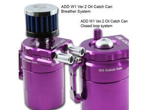 ADD W1 Pupple Baffled Universal Aluminum Oil Catch Tank Can Reservoir Tank Ver.2 ADD W1 Pupple Baffled Universal Aluminum Oil Catch Tank Can Reservoir Tank Ver.2