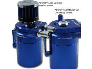 ADD W1 Blue Baffled Universal Aluminum Oil Catch Tank Can Reservoir Tank Ver.2 ADD W1 Blue Baffled Universal Aluminum Oil Catch Tank Can Reservoir Tank Ver.2