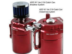 ADD W1 Red Baffled Universal Aluminum Oil Catch Tank Can Reservoir Tank Ver.2 ADD W1 Red Baffled Universal Aluminum Oil Catch Tank Can Reservoir Tank Ver.2