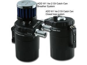 ADD W1 Black Baffled Universal Aluminum Oil Catch Tank Can Reservoir Tank Ver.2 ADD W1 Black Baffled Universal Aluminum Oil Catch Tank Can Reservoir Tank Ver.2