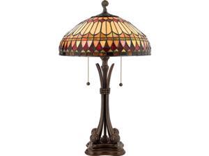 Quoizel 2 Light West End Tiffany Table Lamp Brushed Bullion - TF6660BB Quoizel 2 Light West End Tiffany Table Lamp Brushed Bullion - TF6660BB