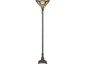 Quoizel 1 Light Inglenook Tiffany Torchiere in Valiant Bronze - TFIK9471VA Quoizel 1 Light Inglenook Tiffany Torchiere in Valiant Bronze - TFIK9471VA