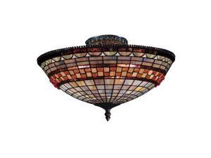 Elk Lighting Jewelstone 3-Light Semi Flush in Classic Bronze - 934-CB Elk Lighting Jewelstone 3-Light Semi Flush in Classic Bronze - 934-CB